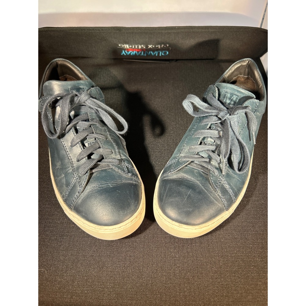 Bruno Magli Mens Leather Casual Blue Sneakers Lace Up Comfort‎ Shoes